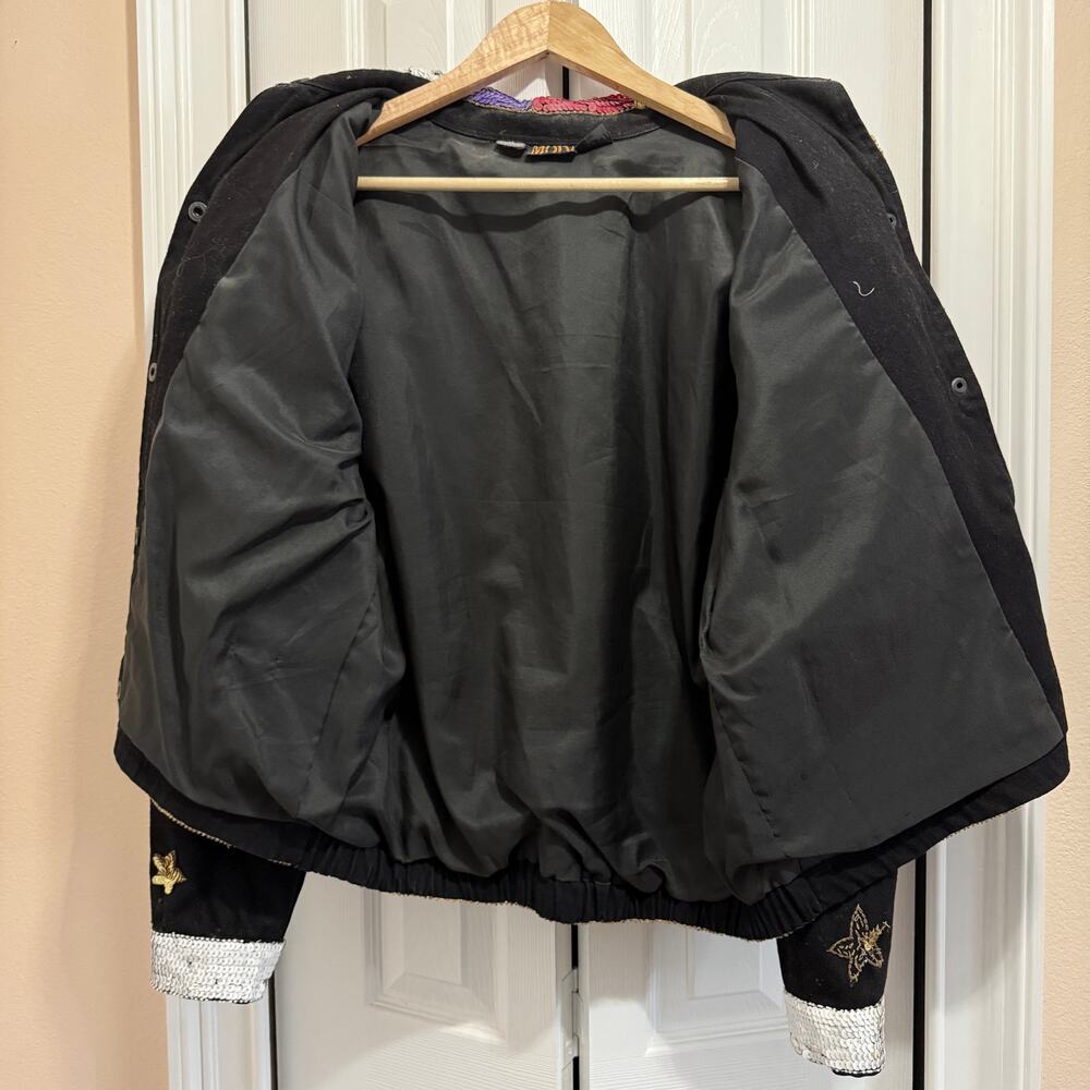 Vtg Modi Sequin Patchwork Denim Jacket Women's M … - image 4